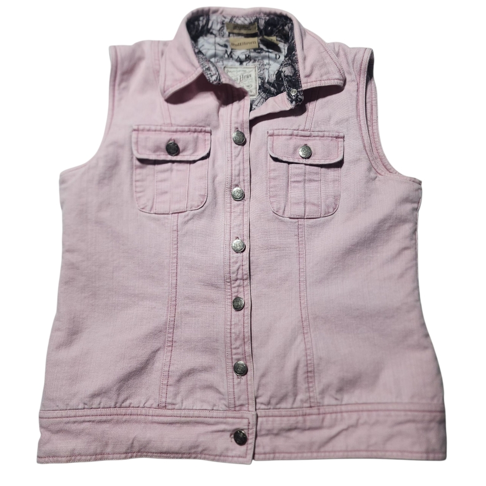 Ruff Hewn Sleeveless Pink Denim Vest Size Small